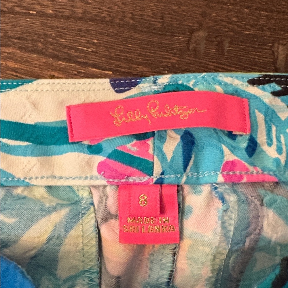 Lilly Pulitzer Kelly Skinny Ankle Pants 8 Maldives Green Tropical Print Stretch - Picture 6 of 8